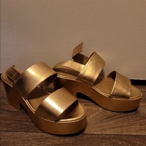 H&M Gold Platform Sandals/Heels